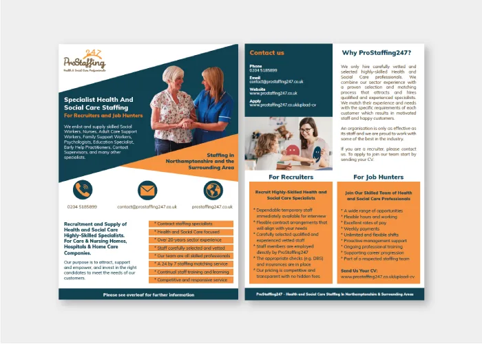 ProStaffing247 recruitment leaflet