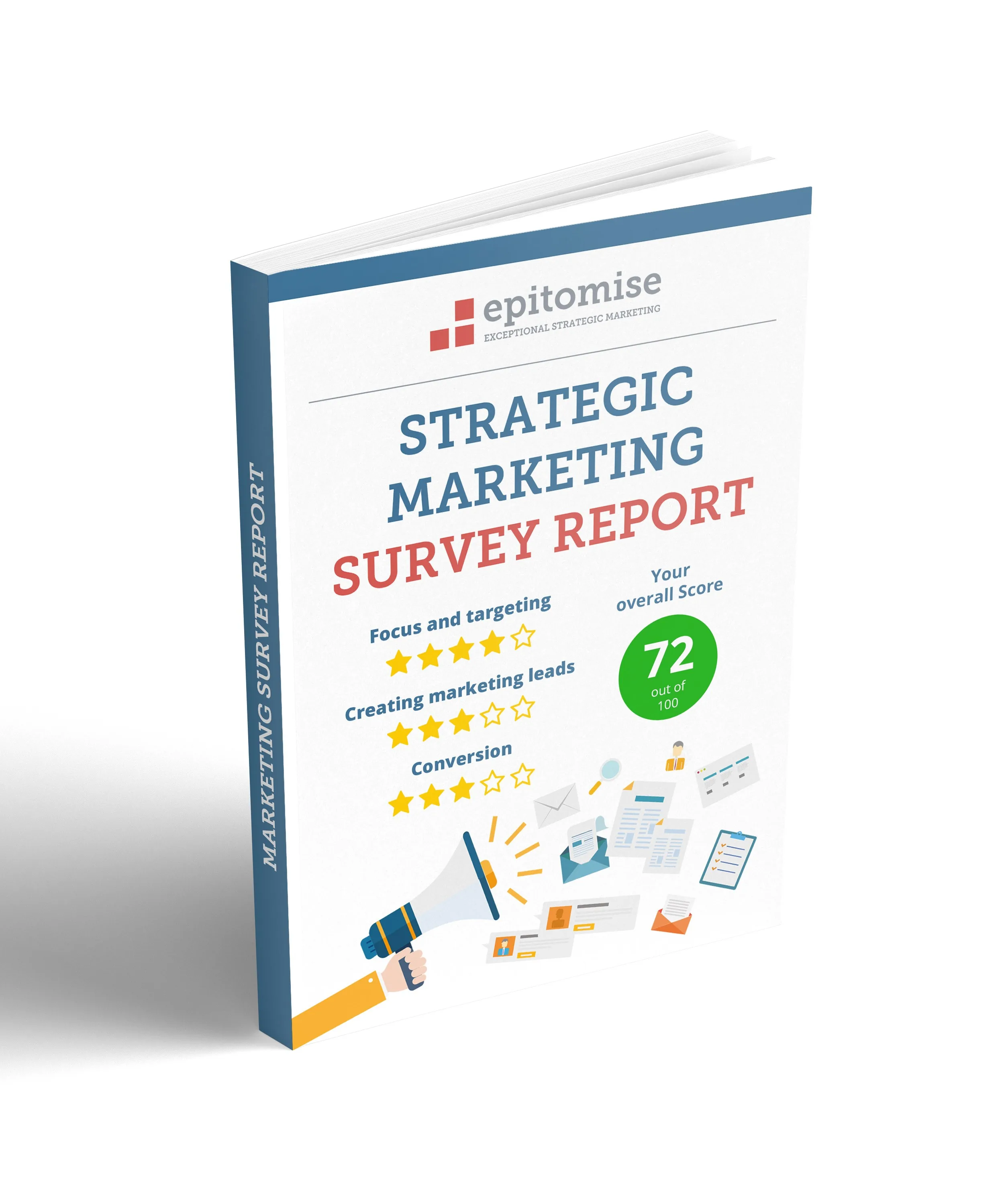 The cover of the Epitomise strategic marketing survey report sent to assessment participants